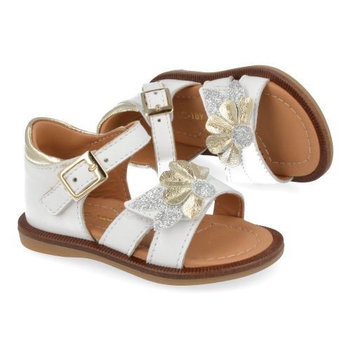 Bana&co sandalen wit Meisjes ( - wit sandaaltje met bloem25132085) - Junior Steps