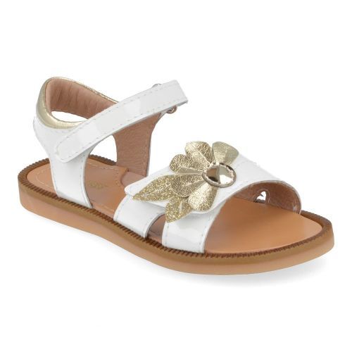 Bana&co sandalen wit Meisjes ( - witte sandaal met gouden bloem24132086) - Junior Steps