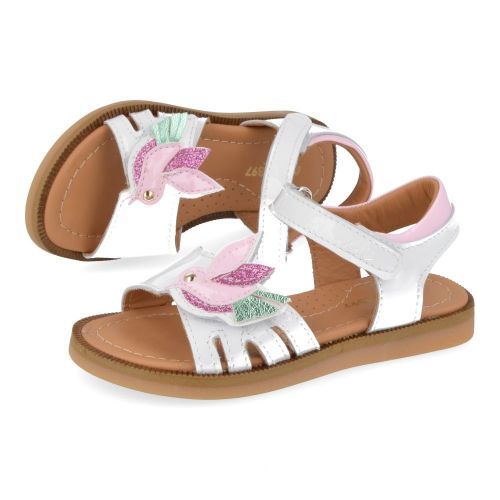 Bana&co sandalen wit Meisjes ( - witte sandaal met vogeltje25132105) - Junior Steps