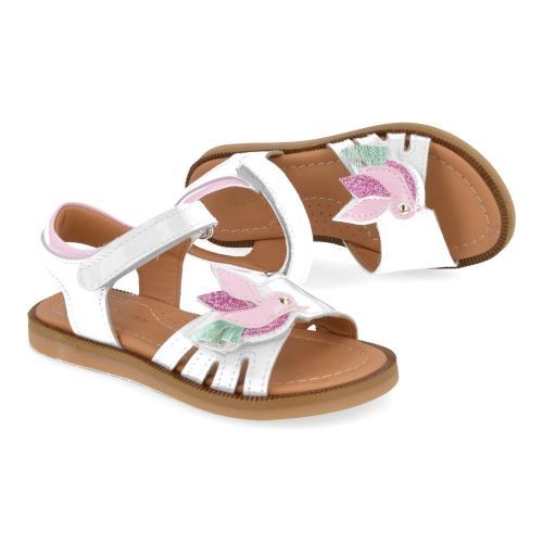 Bana&co sandalen wit Meisjes ( - witte sandaal met vogeltje25132105) - Junior Steps