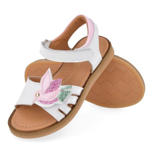 Bana&co sandalen wit Meisjes ( - witte sandaal met vogeltje25132105) - Junior Steps