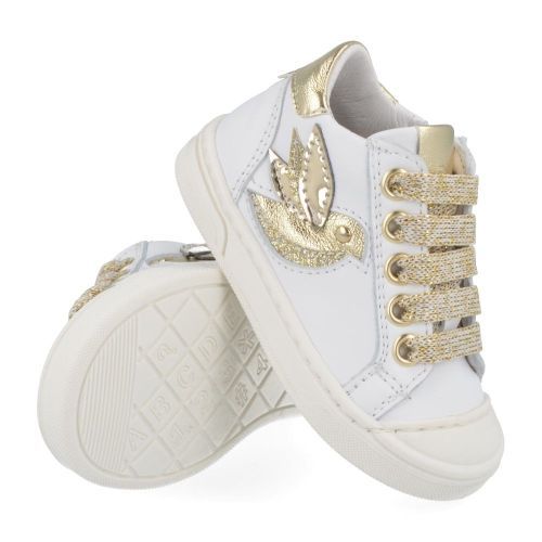 Bana&co sneakers wit Meisjes ( - witte sneaker met rubberen top24132050) - Junior Steps