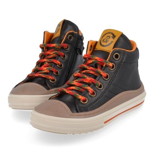Bana&co sneakers Zwart Jongens ( - zwarte sneaker met rubberen top23232501) - Junior Steps