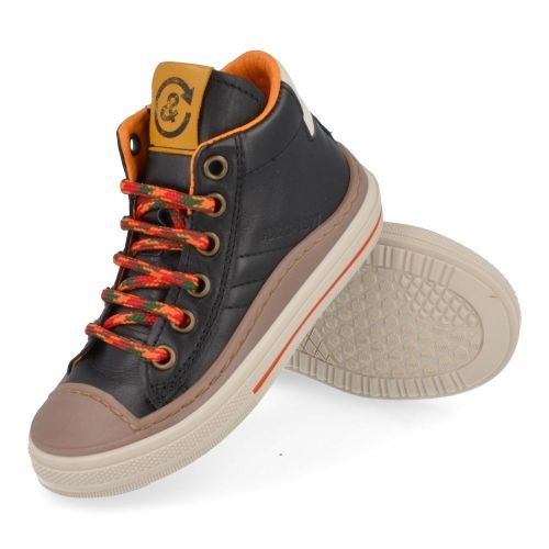 Bana&co sneakers Zwart Jongens ( - zwarte sneaker met rubberen top23232501) - Junior Steps