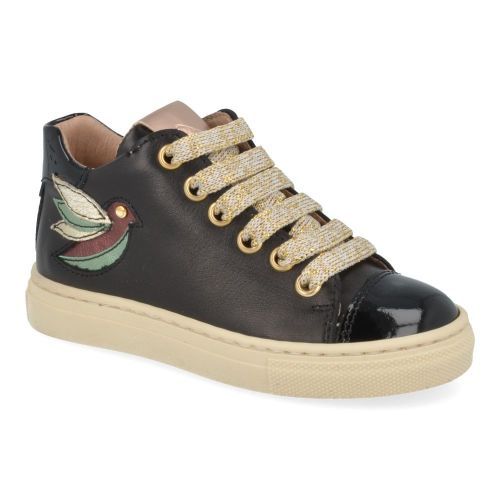 Bana&co sneakers Zwart Meisjes ( - zwarte sneaker met vogeltje22232031) - Junior Steps