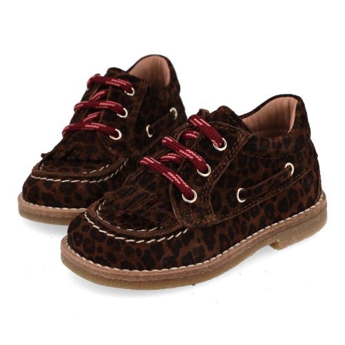 Banaline veterschoen beige Meisjes (bootschoen leopard beige suède - 36222091) - Junior Steps