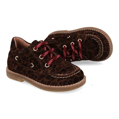 Banaline veterschoen beige Meisjes (bootschoen leopard beige suède - 36222091) - Junior Steps