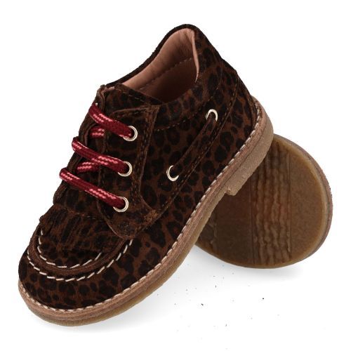 Banaline veterschoen beige Meisjes (bootschoen leopard beige suède - 36222091) - Junior Steps