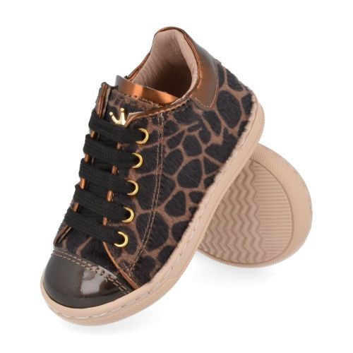 Banaline sneakers bruin Meisjes ( - bruin zwarte sneaker 24222010) - Junior Steps