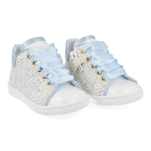 Banaline sneakers wit Meisjes ( - lichtblauw sneakertje 22122020) - Junior Steps