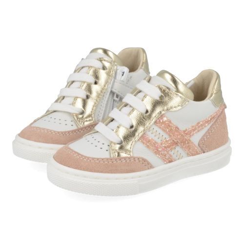 Banaline sneakers wit Meisjes (roze witte sneaker - 26122035) - Junior Steps