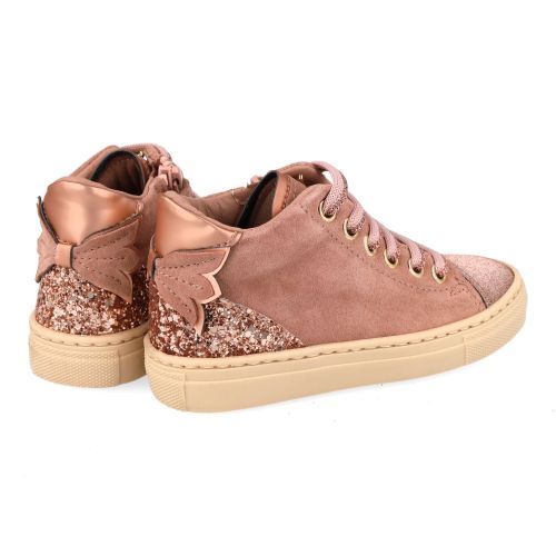 Banaline sneakers roze Meisjes (sneakers roze suède met glitter strik - 36222051) - Junior Steps
