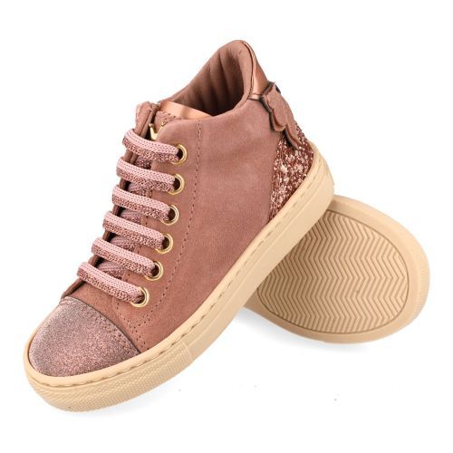 Banaline sneakers roze Meisjes (sneakers roze suède met glitter strik - 36222051) - Junior Steps