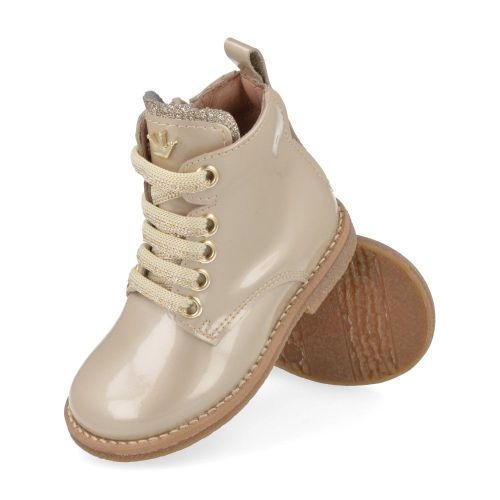 Banaline veterboot beige Meisjes (veterboots beige lakleder - 25222015) - Junior Steps