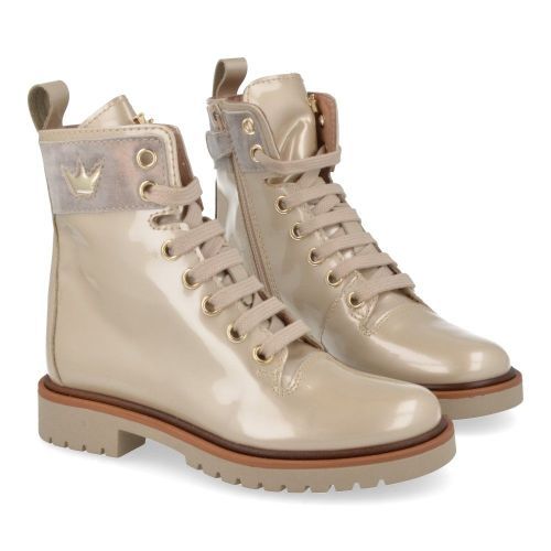 Banaline veterboot beige Meisjes (veterboots beige lakleder - 25222080) - Junior Steps