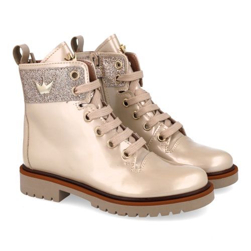 Banaline veterboot beige Meisjes (veterboots beige lakleder - 36222085) - Junior Steps