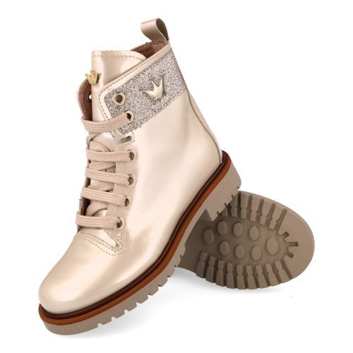 Banaline veterboot beige Meisjes (veterboots beige lakleder - 36222085) - Junior Steps