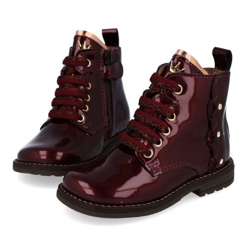 Banaline veterboot bordeaux Meisjes (veterboots bordeaux lakleder - 36222010) - Junior Steps
