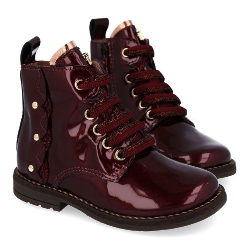 Banaline veterboot bordeaux Meisjes (veterboots bordeaux lakleder - 36222010) - Junior Steps