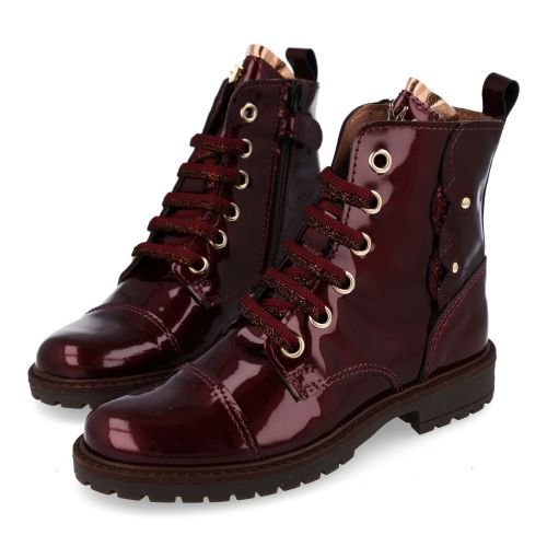 Banaline veterboot bordeaux Meisjes (veterboots bordeaux lakleder - 36222014) - Junior Steps