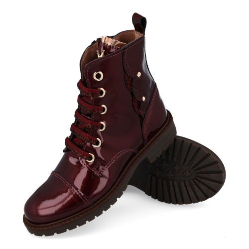 Banaline veterboot bordeaux Meisjes (veterboots bordeaux lakleder - 36222014) - Junior Steps
