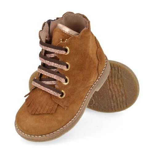 Banaline veterboot cognac Meisjes (veterboots cognac suède - 25222026) - Junior Steps