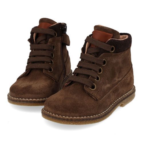 Banaline veterboot donkerbruin Jongens (veterboots donker bruin suède - 36222530) - Junior Steps