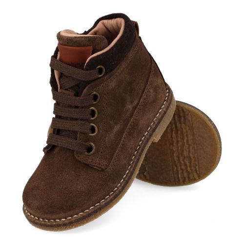 Banaline veterboot donkerbruin Jongens (veterboots donker bruin suède - 36222530) - Junior Steps