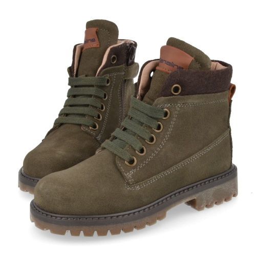 Banaline veterboot kaki Jongens (veterboots kaki suède - 25222506) - Junior Steps