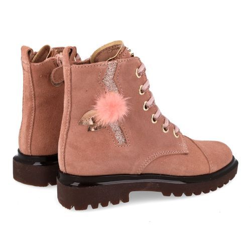 Banaline veterboot roze Meisjes (veterboots roze suède met glitter accent - 36222030) - Junior Steps