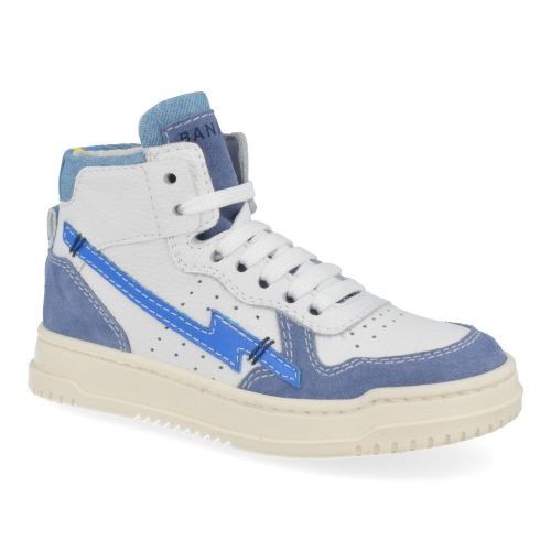 Banaline sneakers wit Jongens ( - wit met blauwe basket sneaker24122540) - Junior Steps