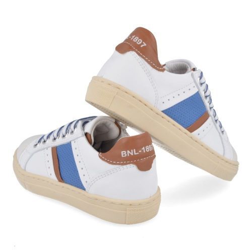 Banaline sneakers wit Jongens ( - witte sneaker met blauw24122506) - Junior Steps