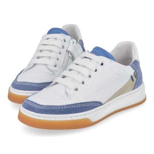 Banaline sneakers wit Jongens ( - witte sneaker met blauw24122545) - Junior Steps