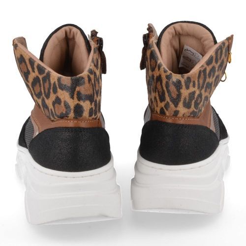 Banaline sneakers Zwart Meisjes ( - zwarte sneaker met leopard21222095) - Junior Steps