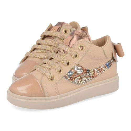 Beberlis sneakers beige Meisjes ( - beige sneaker met strikje24279-B) - Junior Steps