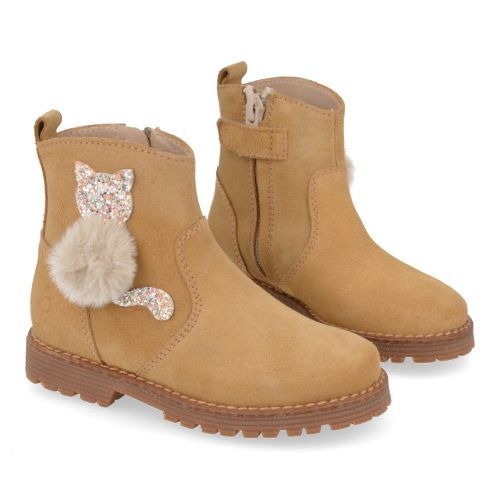 Beberlis laarzen kort beige Meisjes (Beige suéde kortlaarsje - 24746-A) - Junior Steps