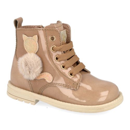 Beberlis veterboot beige Meisjes (beige veterbottine met poes - 24778-A) - Junior Steps