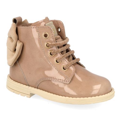 Beberlis veterboot beige Meisjes (beige veterbottine met strikje - 24207) - Junior Steps