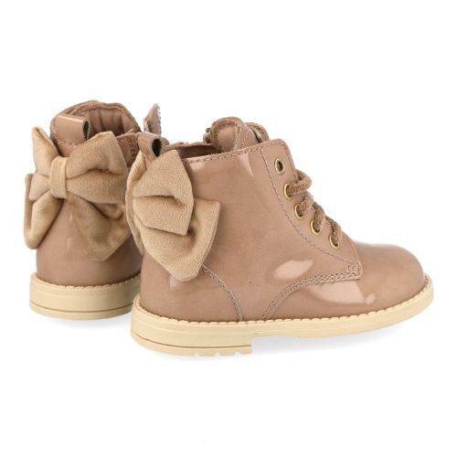 Beberlis veterboot beige Meisjes (beige veterbottine met strikje - 24207) - Junior Steps
