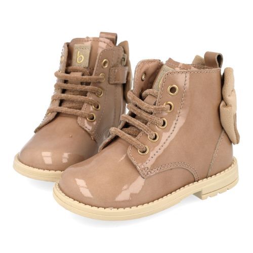 Beberlis veterboot beige Meisjes (beige veterbottine met strikje - 24207) - Junior Steps