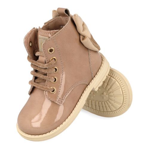 Beberlis veterboot beige Meisjes (beige veterbottine met strikje - 24207) - Junior Steps