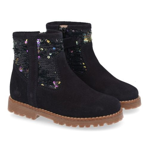 Beberlis laarzen kort blauw Meisjes (Blauw kortlaarsje met pailletten - 24733) - Junior Steps