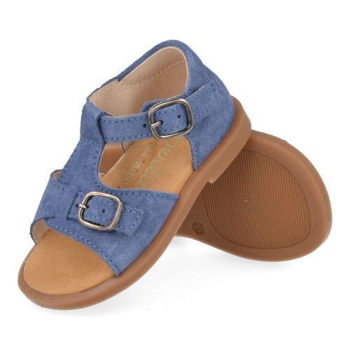 Beberlis sandalen blauw  ( - blauw suéde sandaaltje24422) - Junior Steps