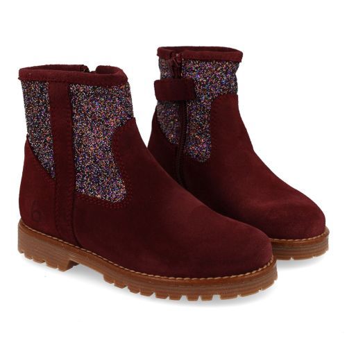 Beberlis laarzen kort bordeaux Meisjes (Bordeaux kortlaarsje met glitter - 25651-A) - Junior Steps