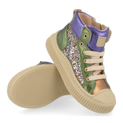 Beberlis sneakers brons Meisjes ( - brons groene sneaker met bescherm top24271-B) - Junior Steps