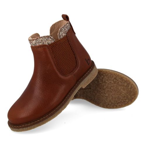 Beberlis laarzen kort cognac Meisjes (Cognac kortlaarsje met glitter - 25656-B) - Junior Steps