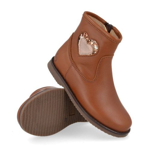 Beberlis laarzen kort cognac Meisjes (cognac kortlaarsje met hartje - 24239-B) - Junior Steps