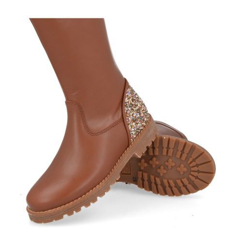 Beberlis laarzen cognac Meisjes (cognac laars met glitter accent - 24244-C) - Junior Steps