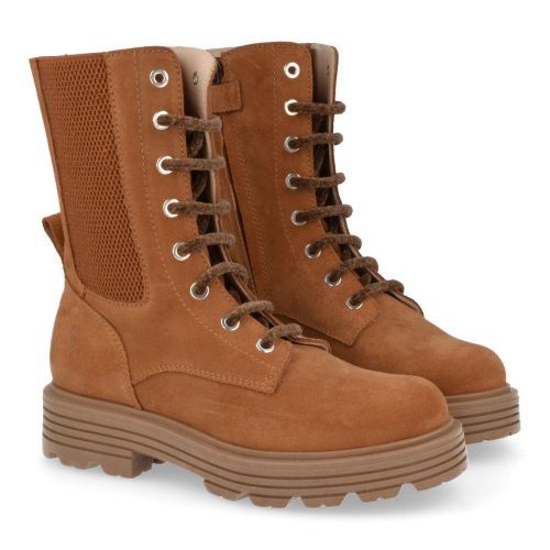 Beberlis veterboot cognac Meisjes ( - cognac lange veterbottine23489B) - Junior Steps