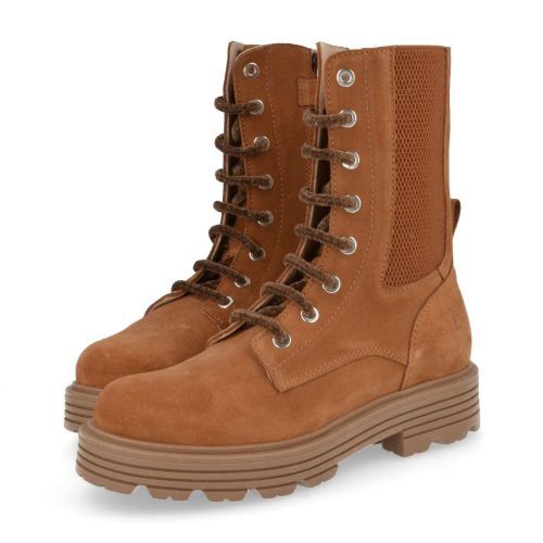 Beberlis veterboot cognac Meisjes ( - cognac lange veterbottine23489B) - Junior Steps